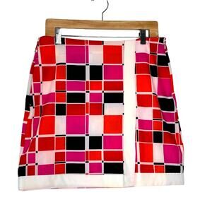 EP Pro Skort‎ Womens 6 Red Pink Geometric Golf Outdoor Mini Activewear Skirt